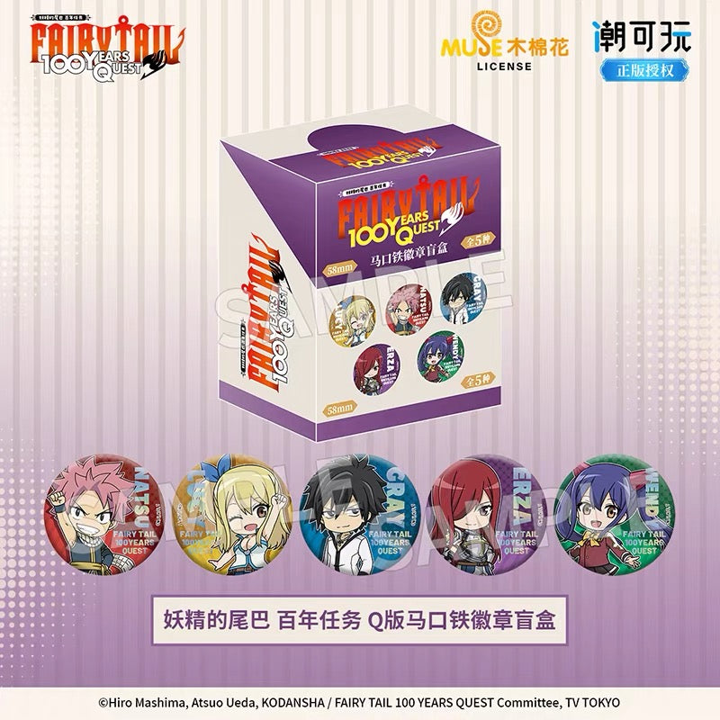 Fairy Tail 100-Year Mission Q-Version Tinplate Badge Blind Bag