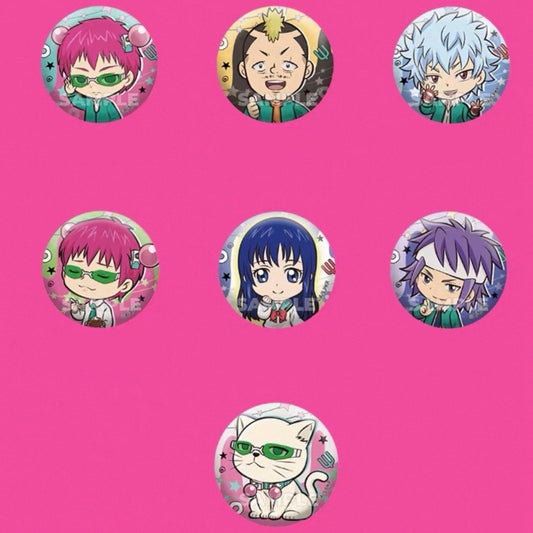 The Disastrous Life of Saiki K. Tinplate Badge Q Version Blind Bag