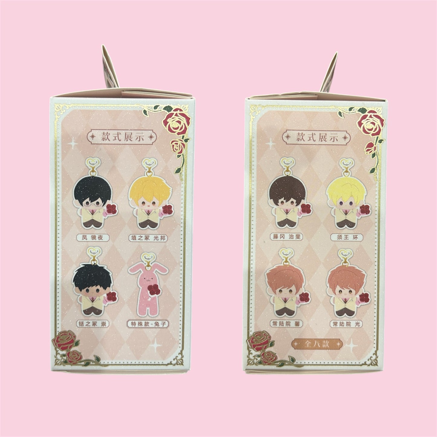 Ouran High School Host Club Scarlet and White Rose Moe Series Plush Keychain Blind Box