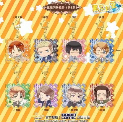 Hetalia World Stars Glitter Acrylic Keychain
