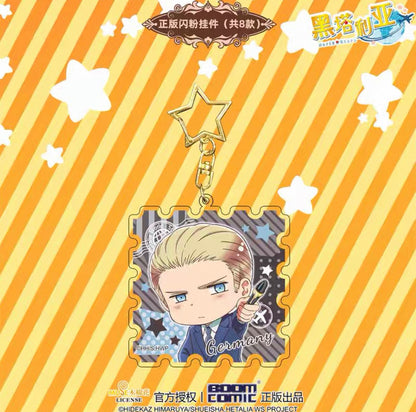 Hetalia World Stars Glitter Acrylic Keychain